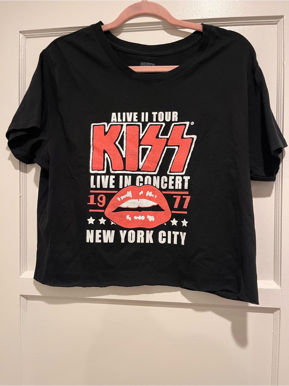 KISS Graphic Tour Band Tee - Black with Red Logo